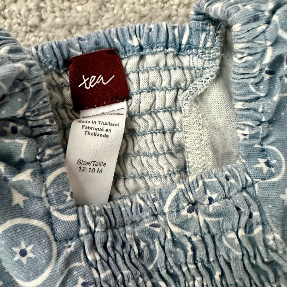 Tea Collection Blue Patterned Romper - Picture 2 of 2